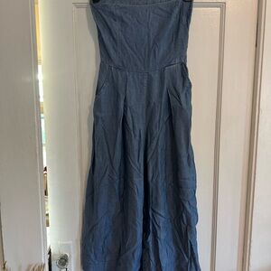 Blue Denim Strapless Jumper